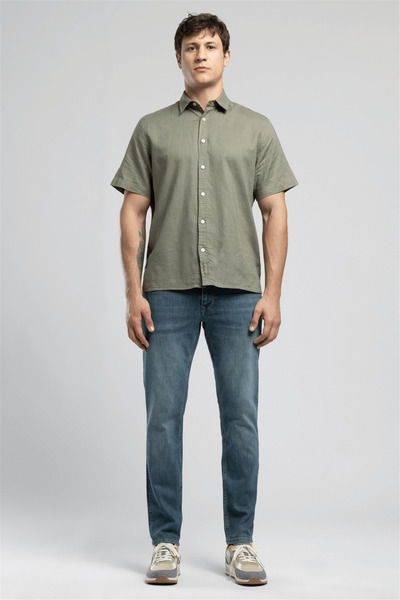 Khaki Men's Regular Fit Shirt 262 Lcm 241003 Andre Haki̇