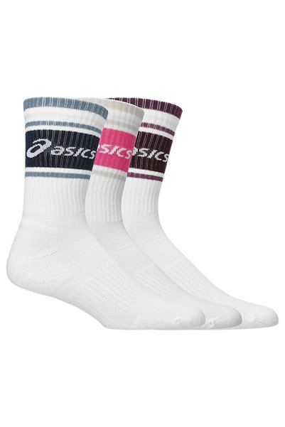 3 Pack Logo Crew Unisex White Running Socks 3033C295-500