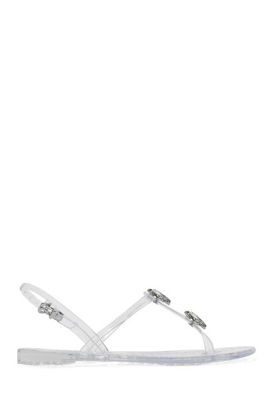 Women's Transparent Jelly Back Buckle Stone Sandals 25Sfe4928Pv