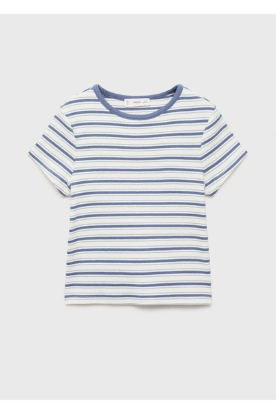 Striped T-Shirt with Contrast Collar