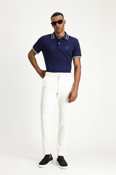 Regular Fit Standard Cut Lycra Canvas / Chino Trousers