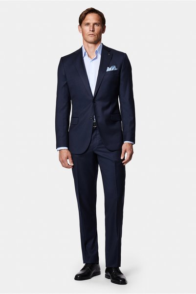 6 Drop Regular Fit Standard Cut Mono Collar Wool Silk Italian Suit