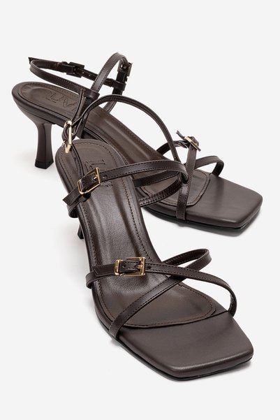 Nebel Brown Skin Women's Heeled Shoes