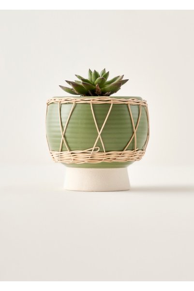 Helia Flower Pot Green (14X14X13 cm)