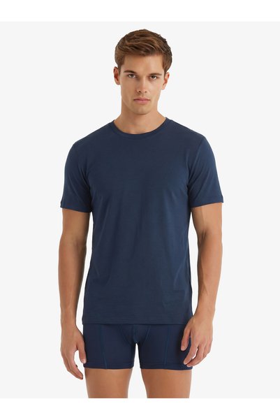 Men's Modal Elastane Undershirt Silver 9306 - Navy Blue