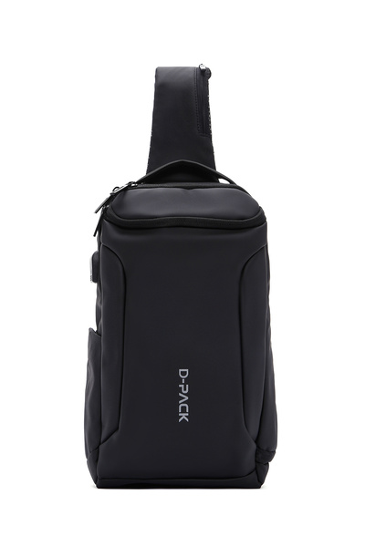 D-Pack Men's Black Technical Fabric Crossbody Bag 23Sbd30016F