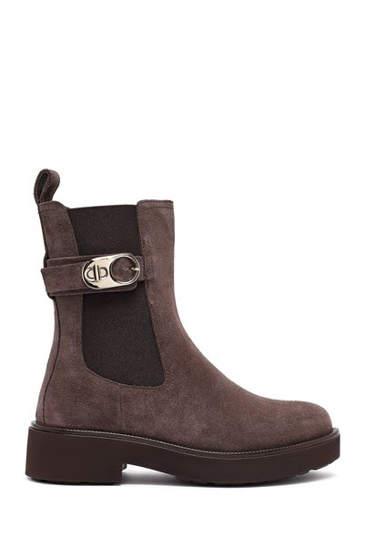 Women's Mink Thick Soled Suede Leather Chelsea Boots 25Wfd202010