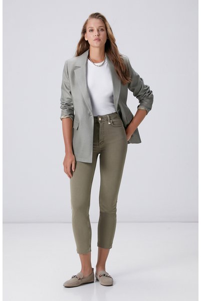 Slim Fit Khaki Denim Trousers
