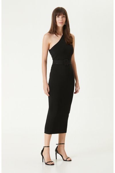 Black Knitwear Evening Dress