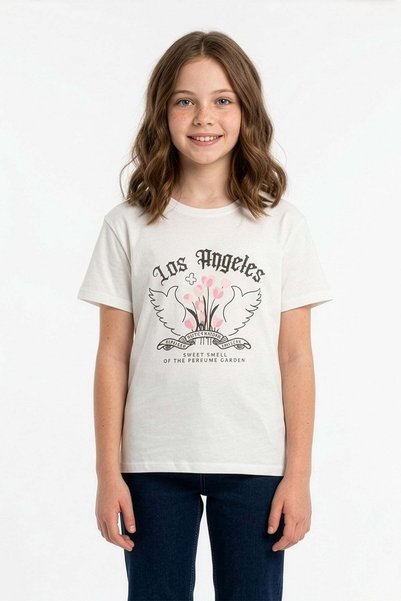 Los Angeles and Tulip Printed Girls' T-Shirt