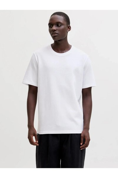 Jack Jones Jprblaethan Ss Logo Tee Sn Men's White Tshirt 12292340-01