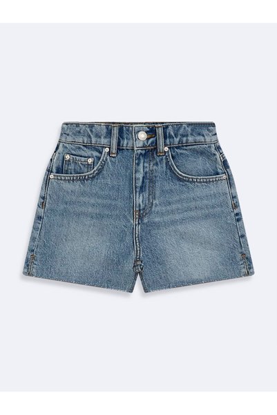 Deana g Mid Waist Mid Indigo Jean Shorts