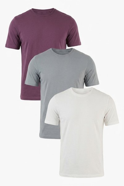 Cotton Regular Fit Crew Neck 3-Pack T-Shirt Men's T-SHIRT 59020204S3
