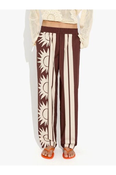 Women's 100% Cotton Sun Patterned Trousers