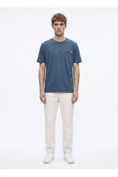 Blue Men's Regular Fit T-Shirt 262 Lcm 242003 Vincent Indigo