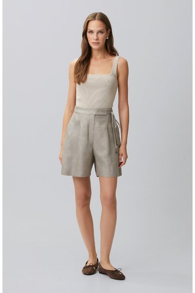 Limited Mink Linen Blend Shorts