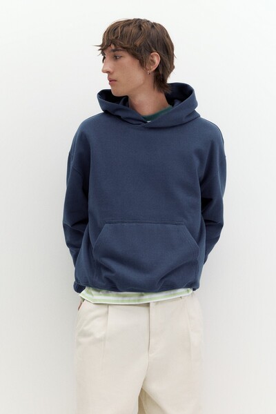STWD box cut hooded sweatshirt