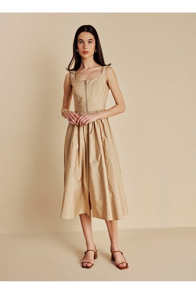 Beige Women's Square Standard Dress BBSS26FDR004