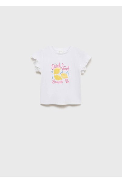 T-Shirt with Ruffle Print
