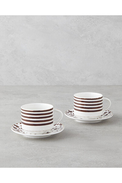 Sedona New Bone China сет од 4 дела за 2 лица за чај 230 ml кафеав