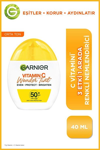 Vitamin C Wonder Tint 3 ефекти во 1 обоен хидратантен крем среден тон, SPF50, вегански