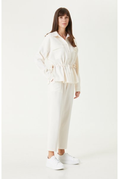 Off-White Elastic Waist Trousers
