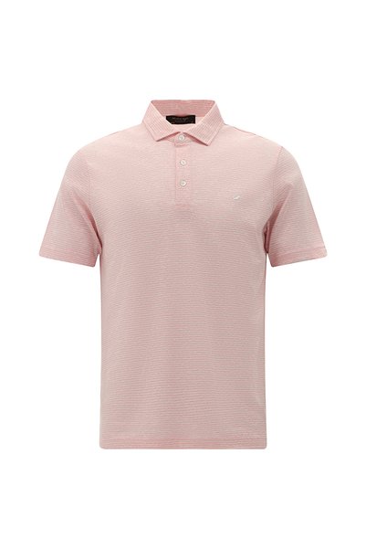 Regular Fit Patterned Embroidered Cotton Pack Linen Polo Collar T-Shirt