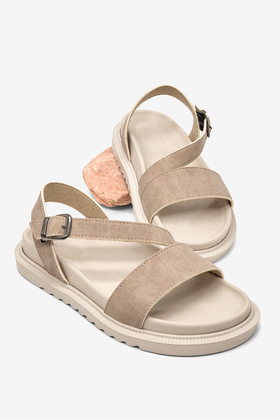 Women's Beige Comfortable Soft Sole Sandals