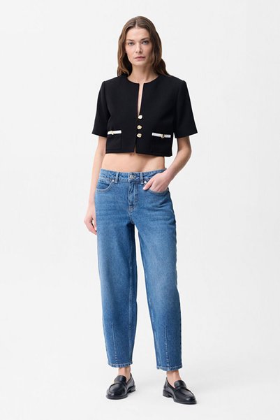 Pens Detailed Denim Trousers