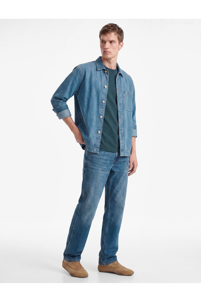 Памучни фармерки со нормален струк и Vintage Straight Fit крој