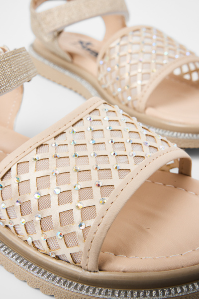 Children's Unisex Gold Glittery Children's Stone Sandals