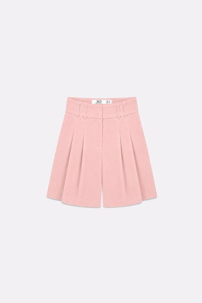 Premium Rovena Double Pleated Detailed Midi Woven Shorts