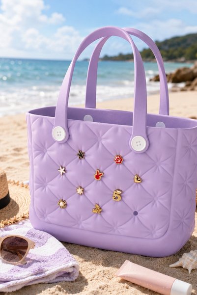 Mari̇ne Large Size Diamond Patterned Eva Beach and Pool Bag