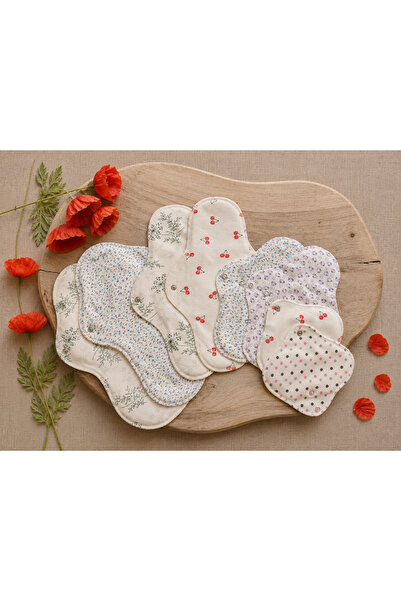 Перива природна женска влошка 8-пакување мешана 100% памук (2S+2M+2L+2XL)