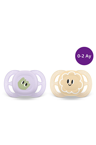 Philips Ultra Start цуцла SCF075/06 виолетова-жолта, 0-2 месеци, ултра лесна, ортодонтска, силиконски врв без BPA