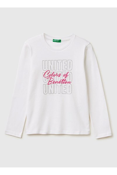 White Girls' Glitter T-Shirt 3I9Wc10S7