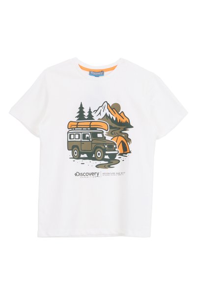 White Boy's Printed T-Shirt D6Sb-Tst3069