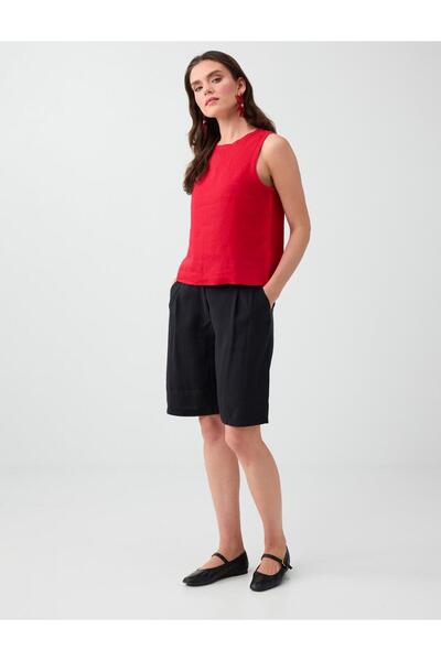 Black Regular Leg Short Woven Shorts
