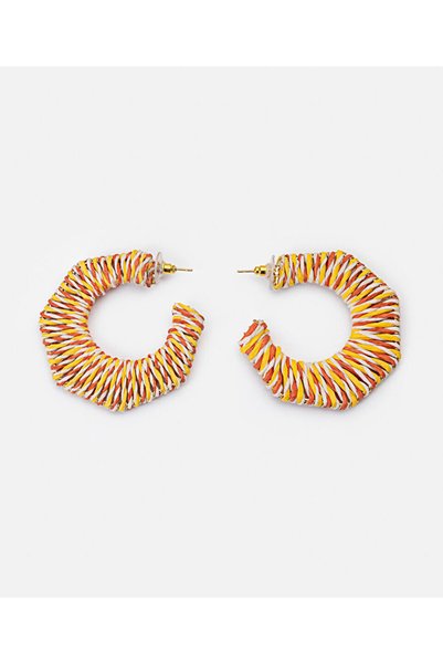 Multicolored Raffia Earrings