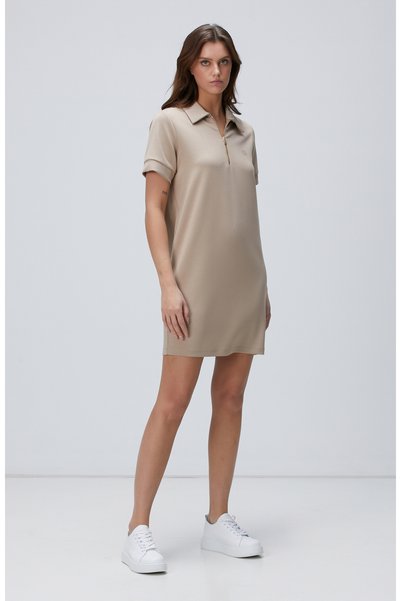 Mink Polo Neck Dress