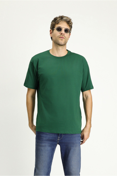 Crew Neck Oversized Single Jersey Cotton T-Shirt