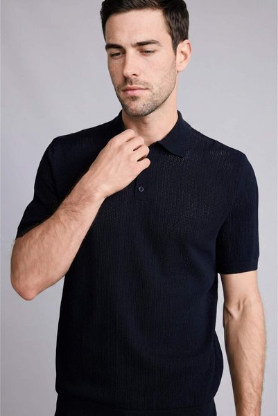 Standard Fit Polo Collar Short Sleeve Knitwear Polo T-Shirt G3171Ax26Sm