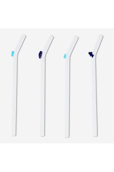Set of 4 Sea-Themed Glass Straws