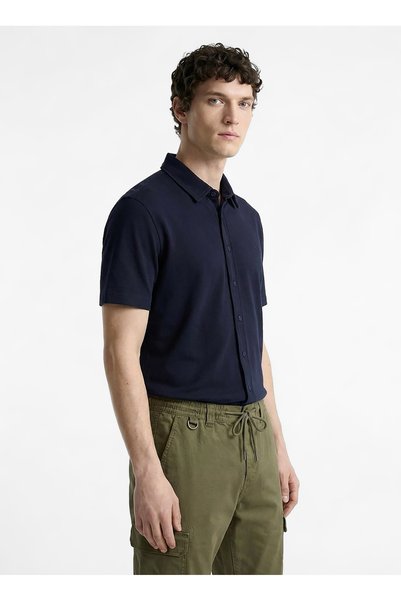 Navy Blue Men's Shirt D6Sm-Gml3902