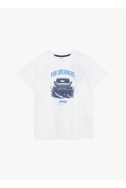 White Boy's Printed T-Shirt J6Sb-Tst7672