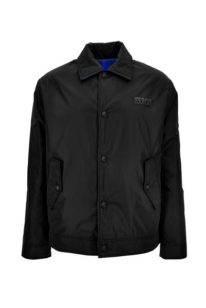 Black Men's Regular Fit Logo Printed Coat 79GASD17