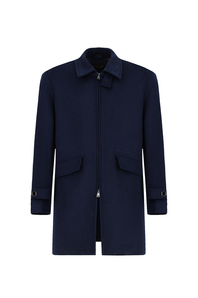 Regular Fit Woolen Plain Coat