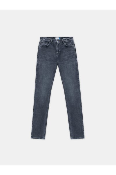 Ronna B Narrow Leg High Waist Mid Indigo Jean Pants