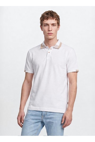 White Men's Regular Fit Polo T-Shirt L2610161100