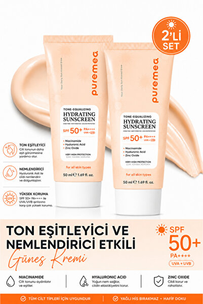 Tone-Up SPF 50+ PA++++ крема за сончање за изедначување на тенот, осветлување и интензивна хидратација 50 ml
